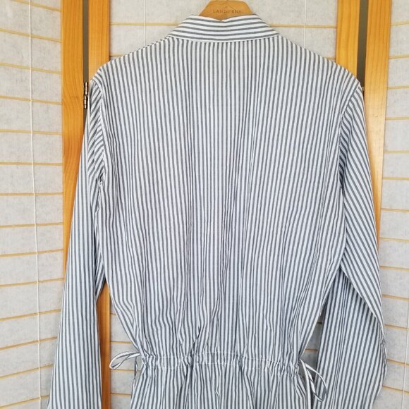 GAP Shirt Dress Long Sleeves Gray Stripe Size Small Tall - Picture 9 of 9